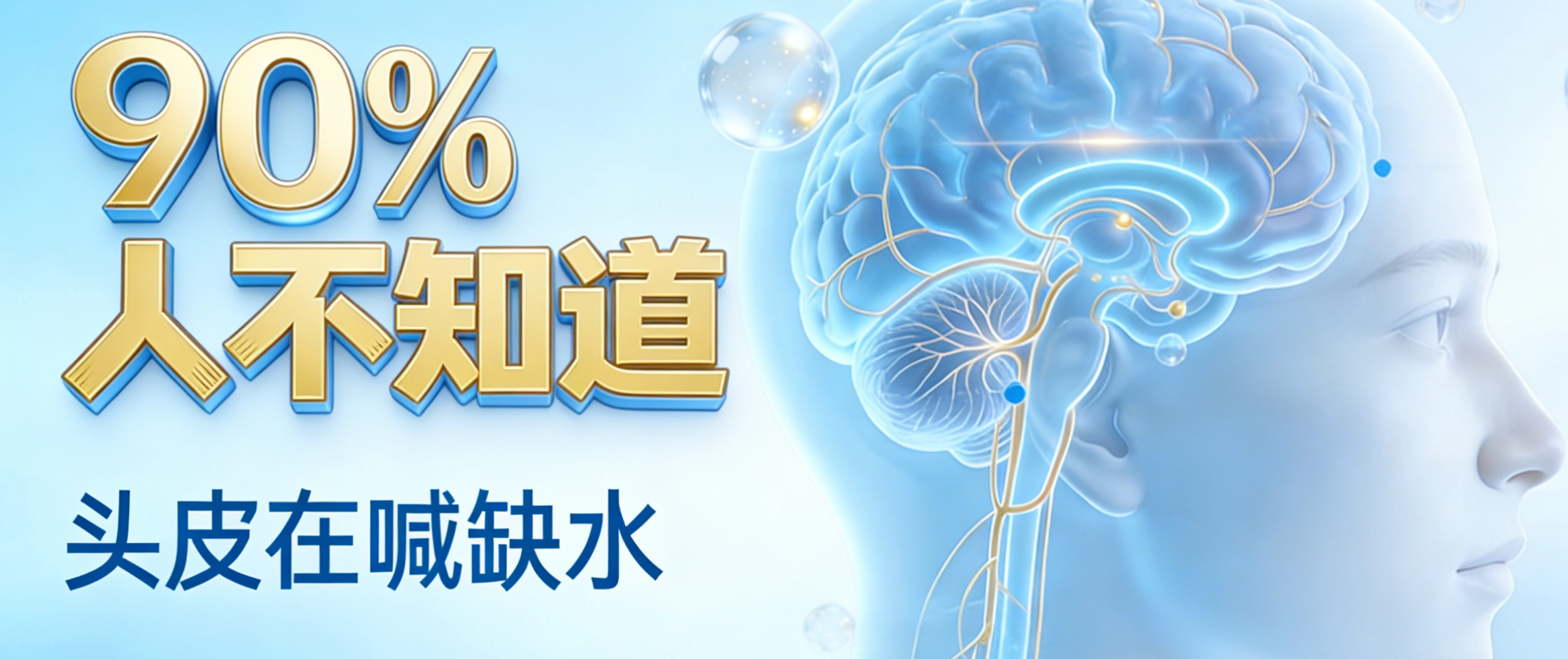 90%人不知道，发色变白、大把掉发，是头皮在喊缺水