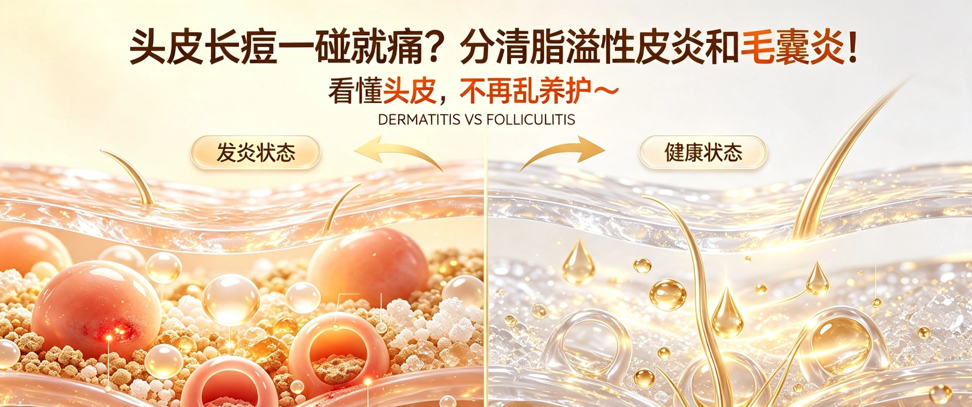 头皮长痘一碰就痛？分清脂溢性皮炎和毛囊炎！
